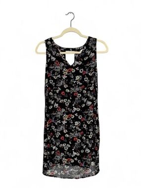 Old Navy Black Floral Sleeveless Lightweight Mini Dress Women’s Size Medium